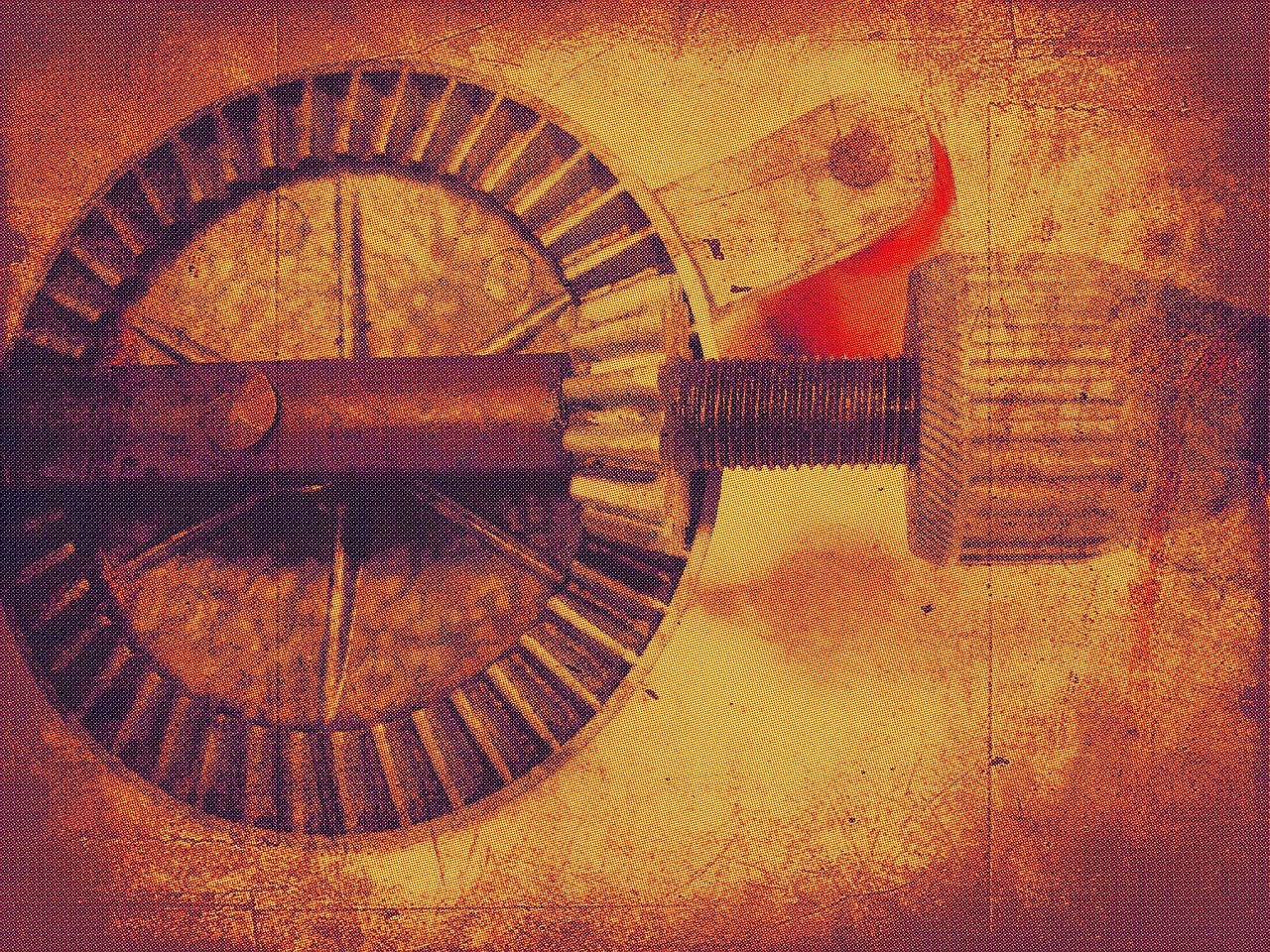 Coffee colored gear representing the industrial revolution